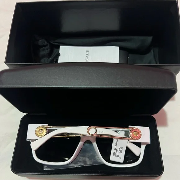 Versace white 56mm rectangle sunglasses Versace VE 4406 Plastic Mens Rectangle Sunglasses White 56mm  main image 2